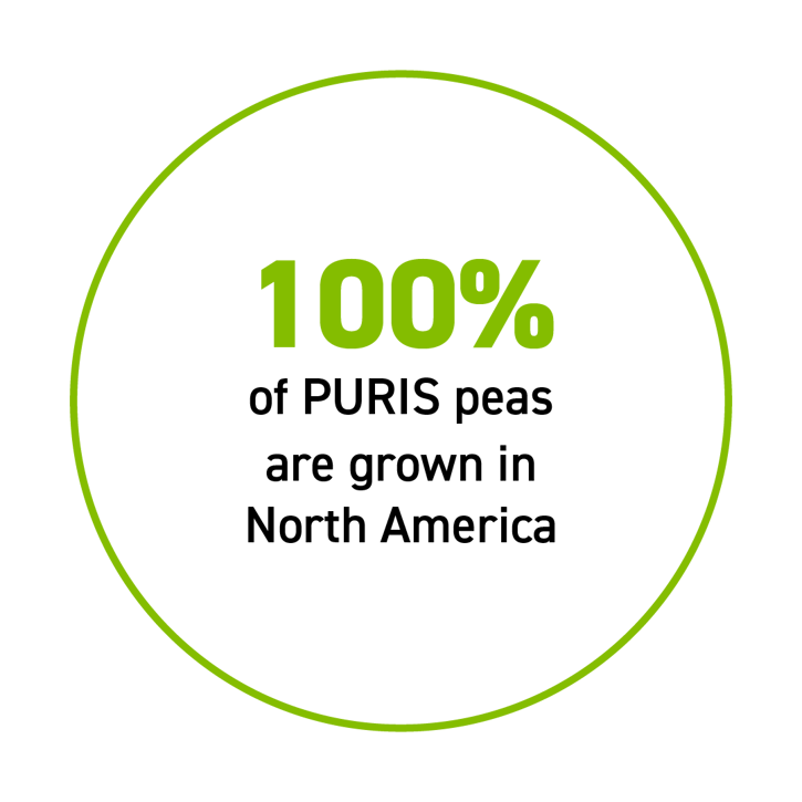 100% of PURIS peas are grown in North America